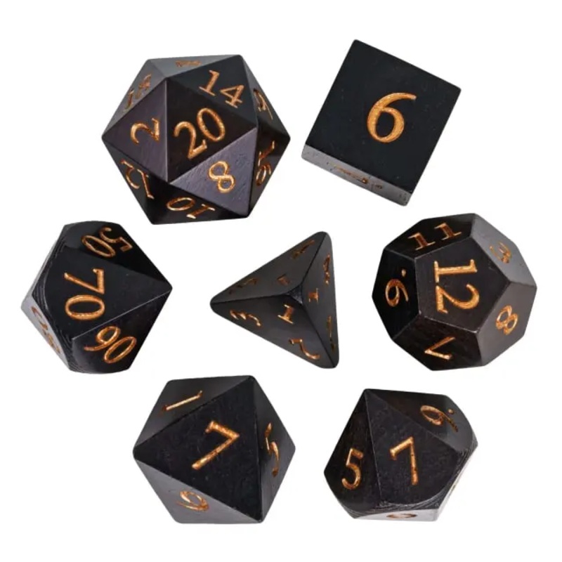WOODEN DICE W/ BOX: EBONY