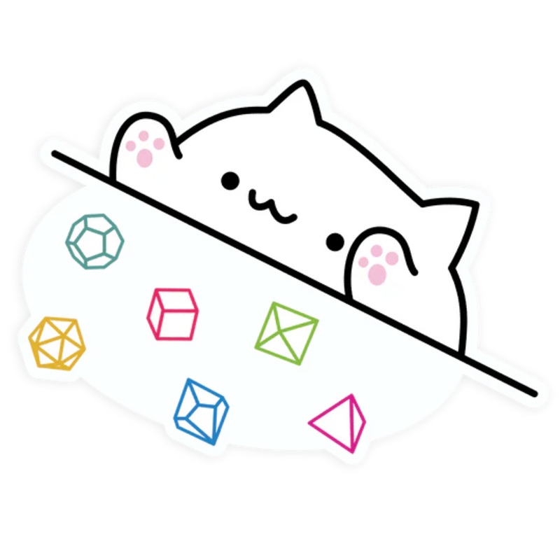 BONGO DICE CAT VINYL STICKER