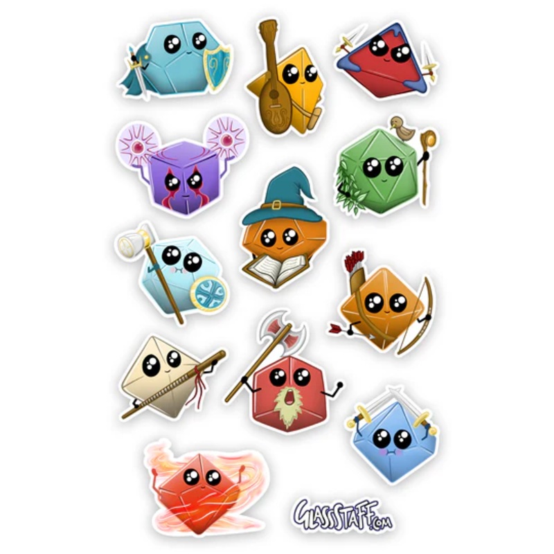 KAWAII DICE CLASSES VINYL STICKERS