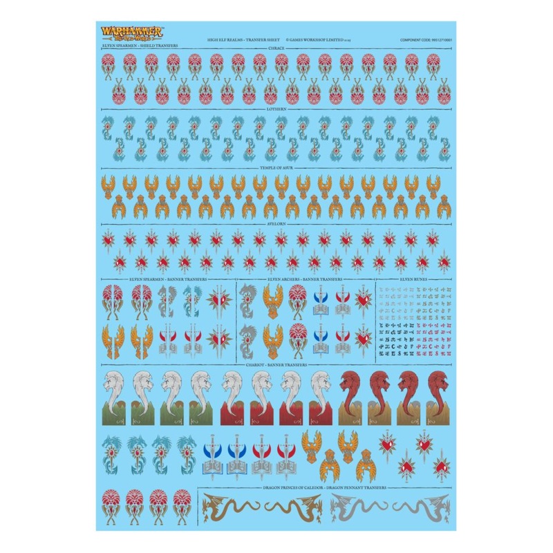 THE OLD WORLD HIGH ELF TRANSFER SHEET