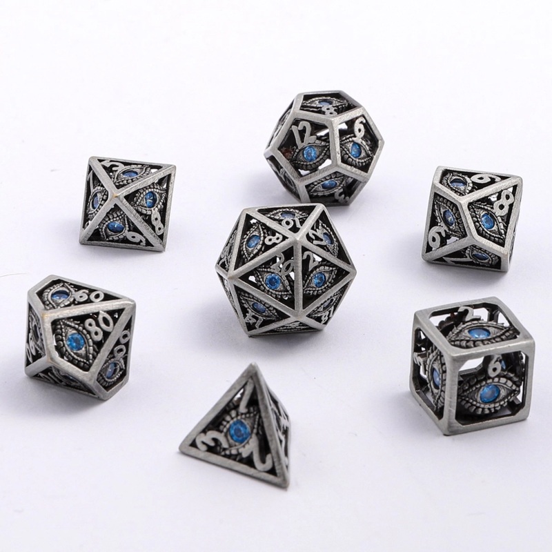 AQUA GEMS: MINI DRAGON'S EYE HOLLOW METAL DICE