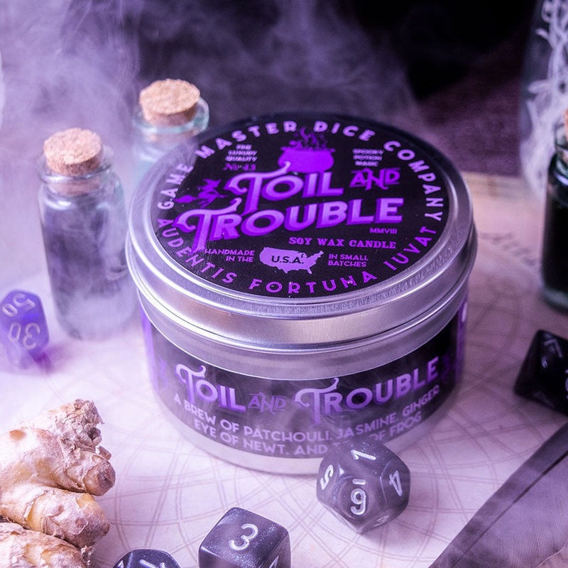 TOIL AND TROUBLE 8oz GAMING CANDLE