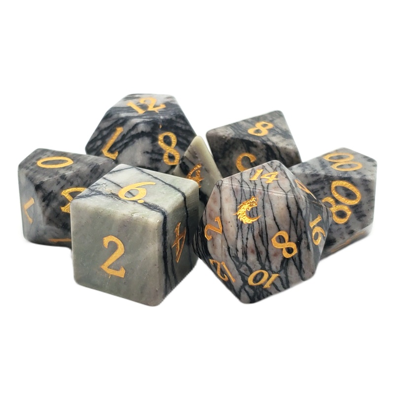 WEB JASPER 7 PC GEMSTONE DICE SET