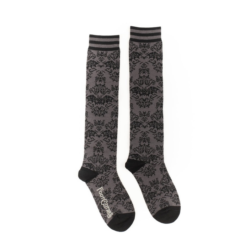BAT DAMASK KNEE SOCKS BY FOOTCLOTHES