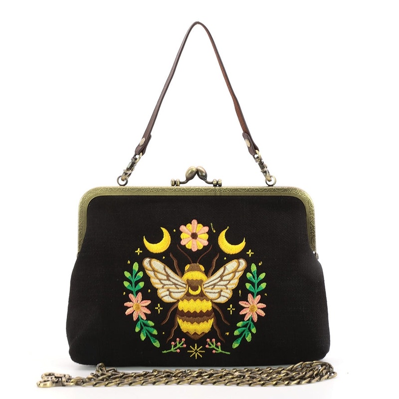 CELESTIAL BEE KISSLOCK VINTAGE STYLE PURSE