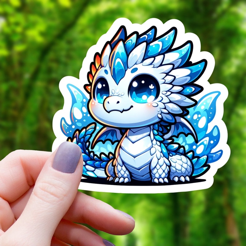 CHIBI ICE DRAGON STICKER