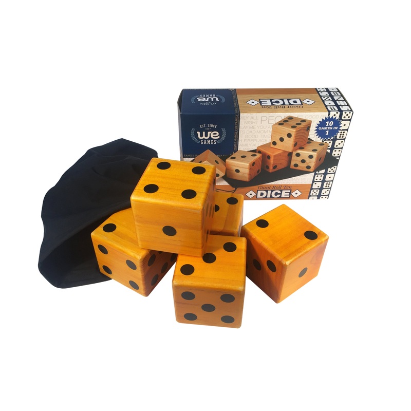 Giant Roll em Dice  Set of 5 Wooden Lawn Dice