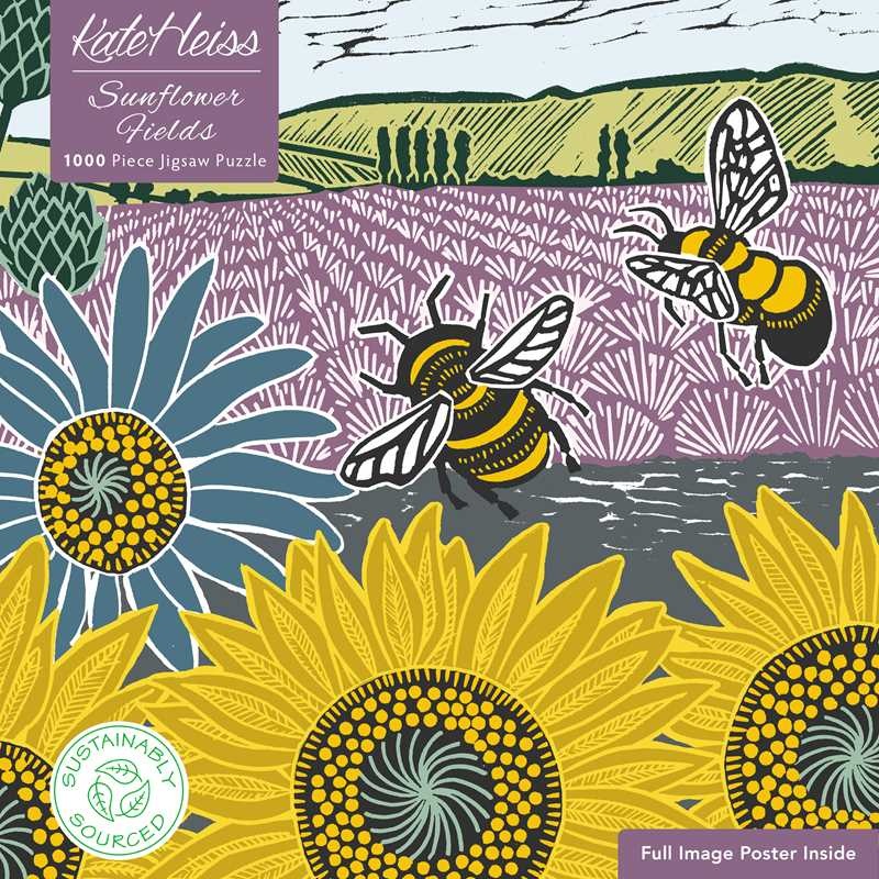 SUNFLOWER FIELDS BY KATE HEISS 1000PC PUZZLE