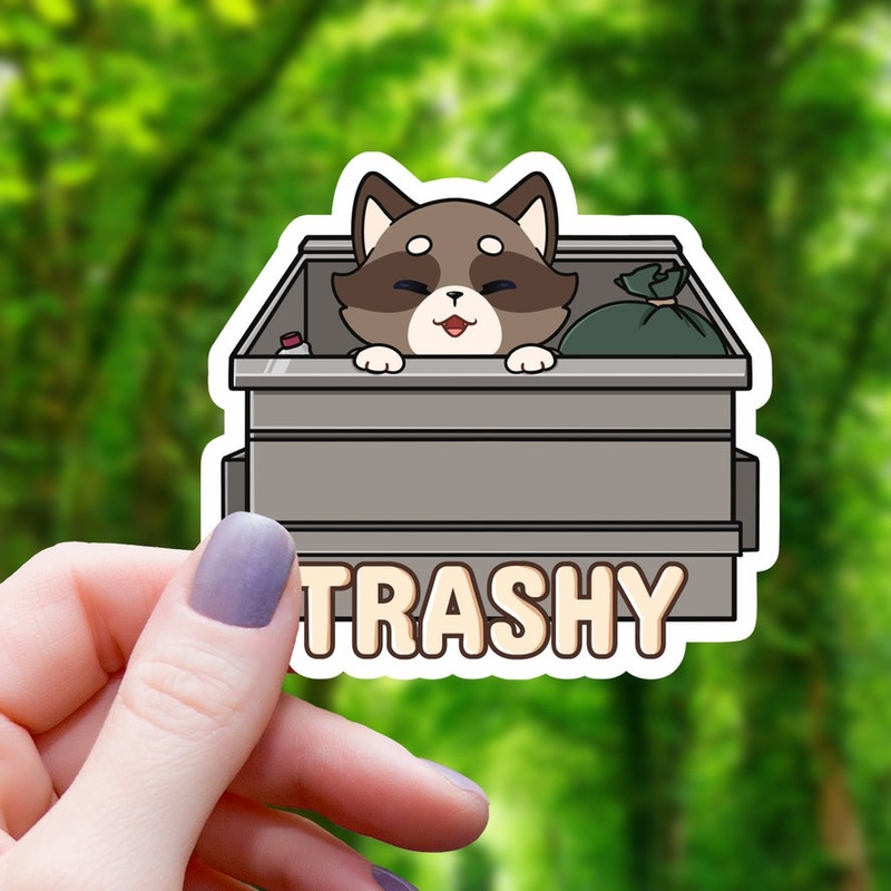 TRASHY DUMPSTER RACCOON STICKER