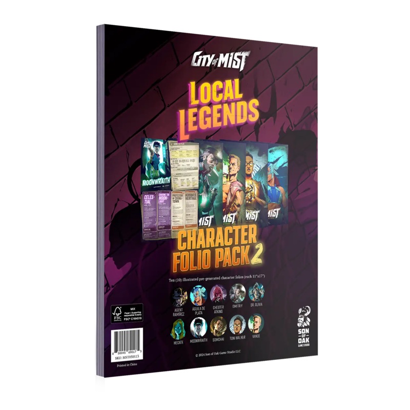 CITY OF MIST: CHARACTER FOLIO PACK 2