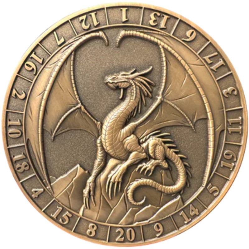 GOLIATH DICE COIN - D20 LAWFUL GOLD DRAGON