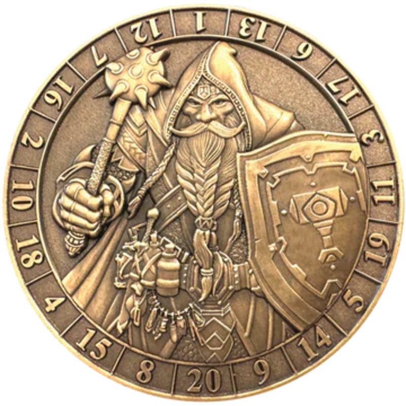 GOLIATH DICE COIN - D20 MALE DWARF CLERIC