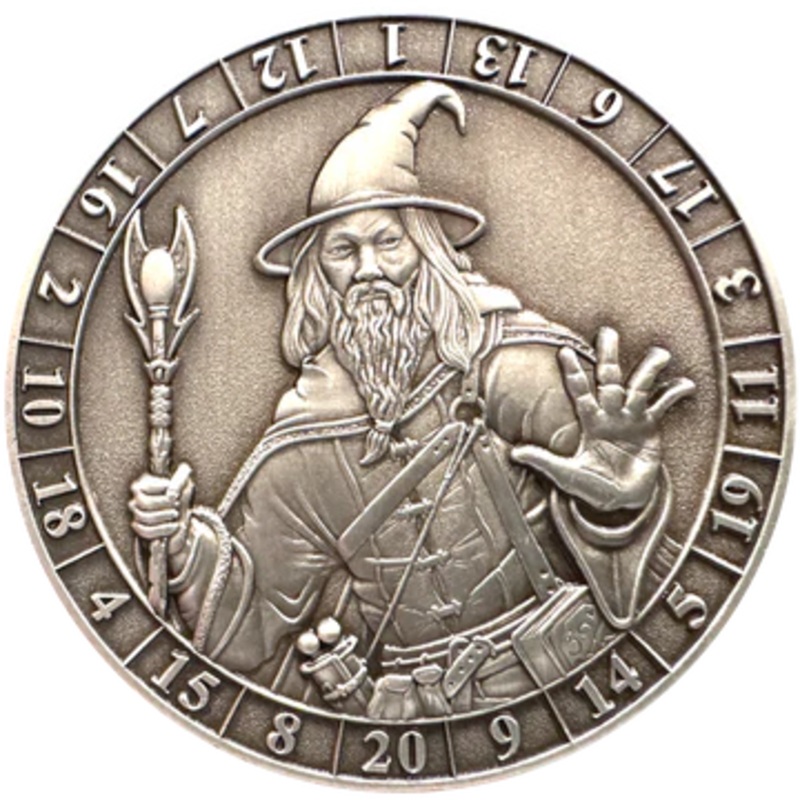 GOLIATH DICE COIN - D20 MALE HUMAN WIZARD
