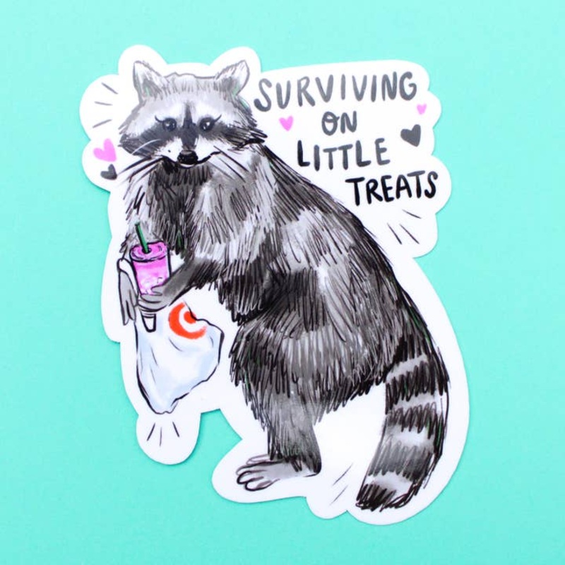 LITTLE TREAT RACCOON STICKER