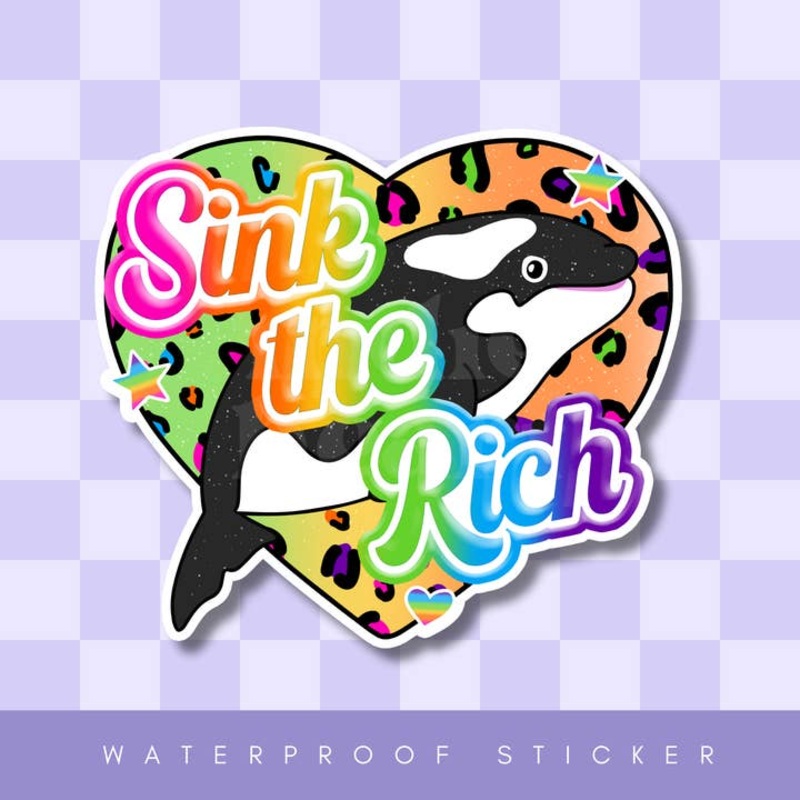 SINK THE RICH ORCA 80S STICKER