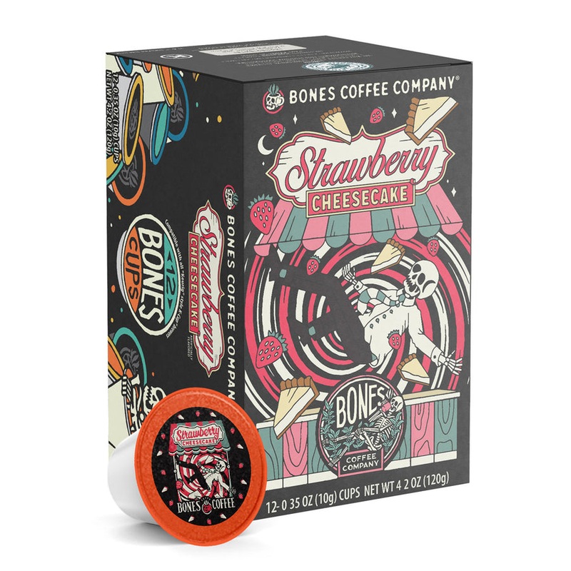 BONES COFFEE STRAWBERRY CHEESECAKE 12CT K-CUPS