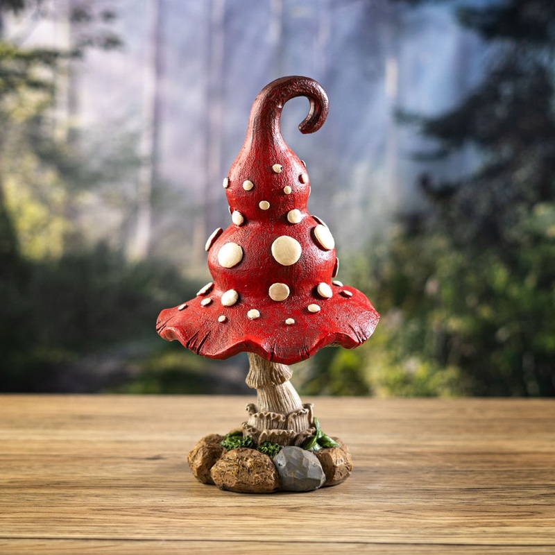 GOBLINCORE BIG MAGIC MUSHROOM STATUE (RED)