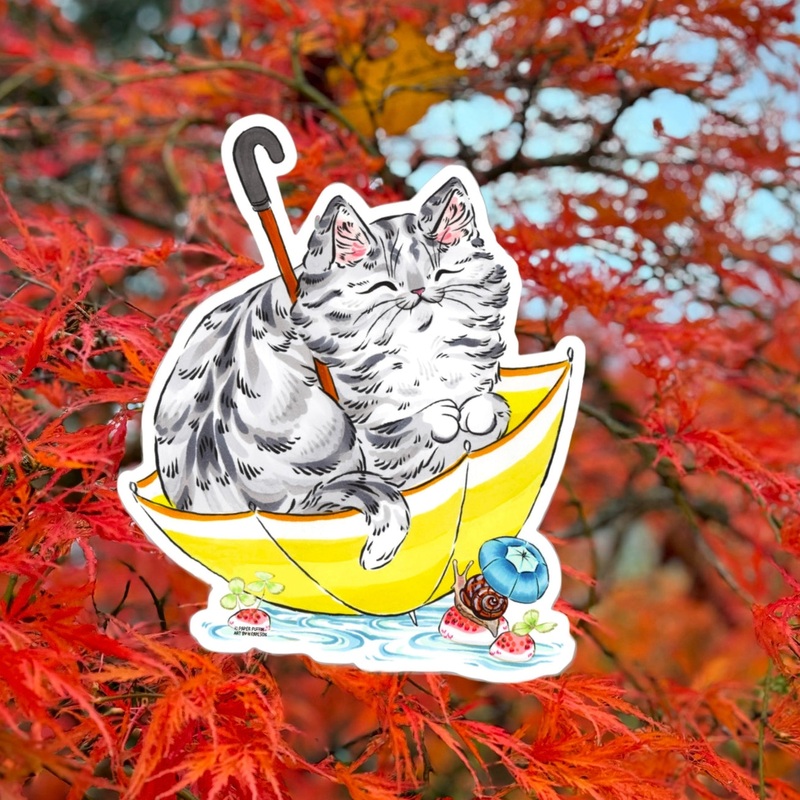 WELCOME RAIN CHONK CAT STICKER