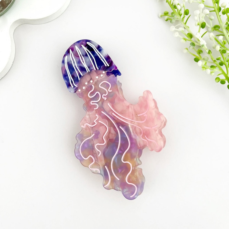 PINK & PURPLE JELLYFISH HAIR CLAW CLIP