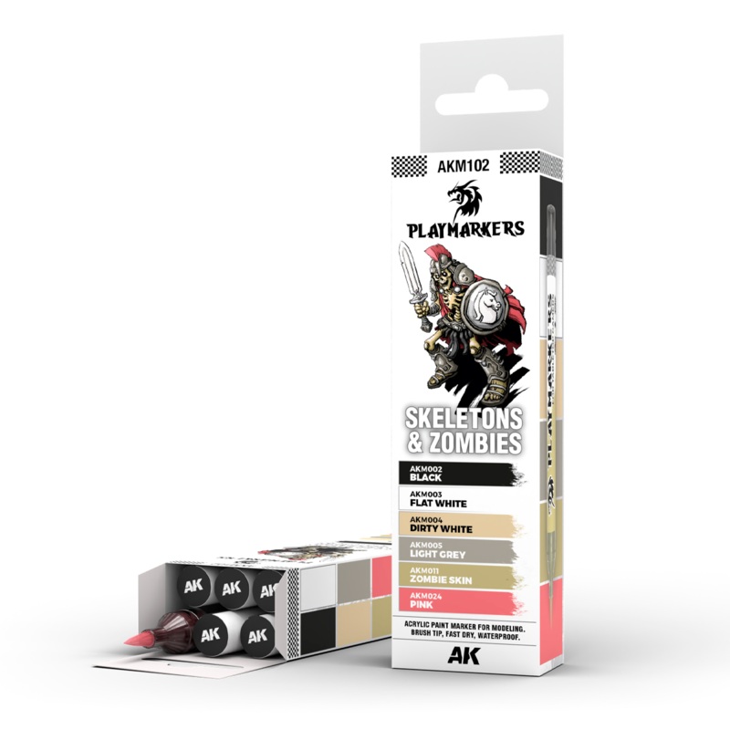 PLAYMARKERS: SKELETONS & ZOMBIES ACRYLIC GAMERS PAINTED SET