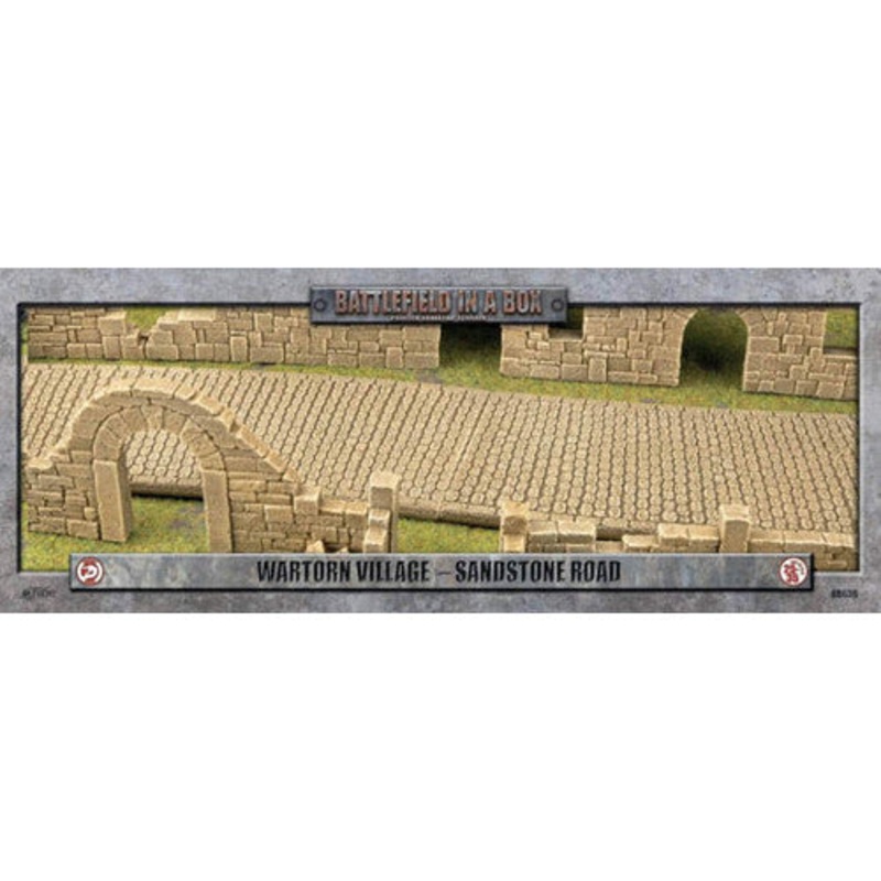 WARTORN VILLAGE COBBLESTONE ROAD SANDSTONE