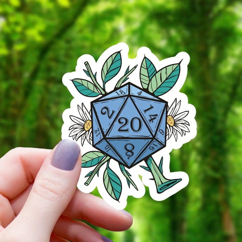 BOTANICAL D20 POLYHEDRAL STICKER
