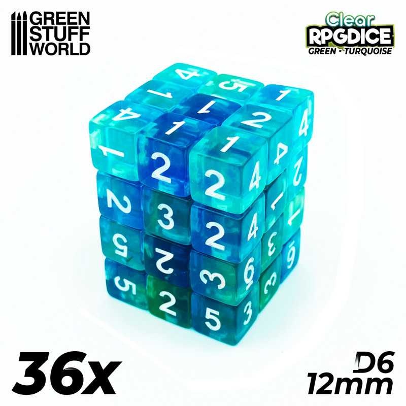 GREEN STUFF WORLD GREEN/TURQUOISE 12MM D6