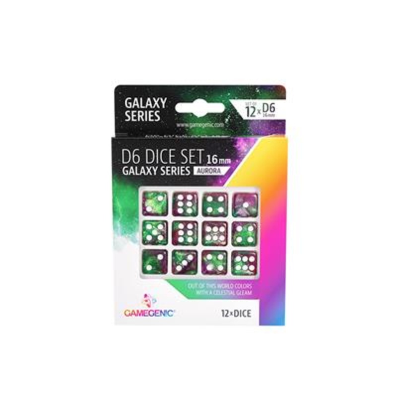 GAMEGENIC D6 DICE 12CT SET AURORA