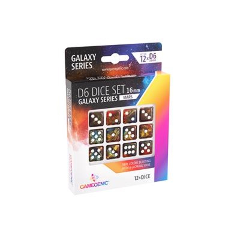 GAMEGENIC D6 DICE 12CT SET MARS