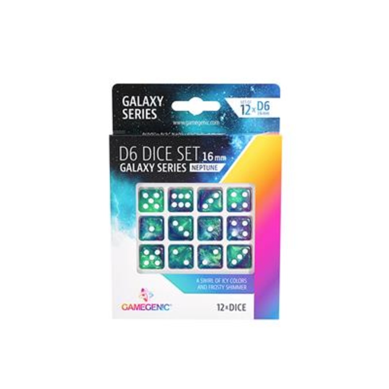 GAMEGENIC D6 DICE 12CT SET NEPTUNE