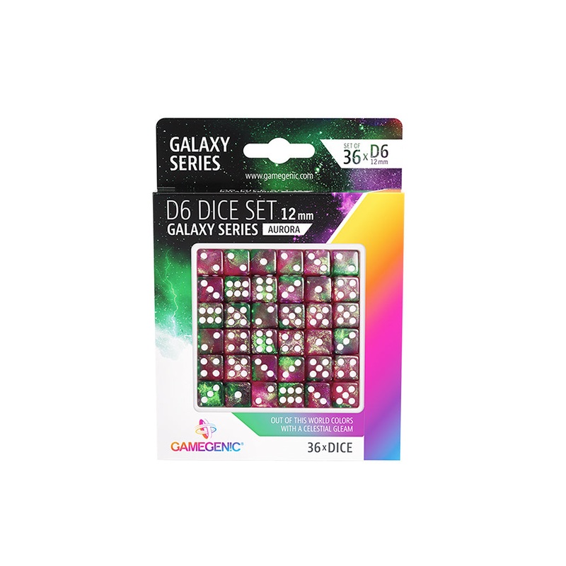 GAMEGENIC D6 DICE 36CT SET AURORA