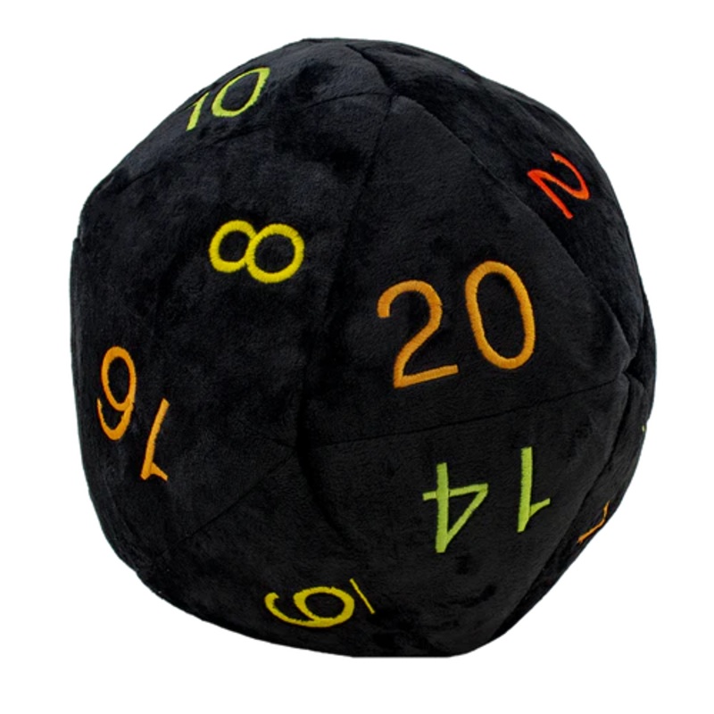JUMBO D20 DICE PLUSH RAINBOW