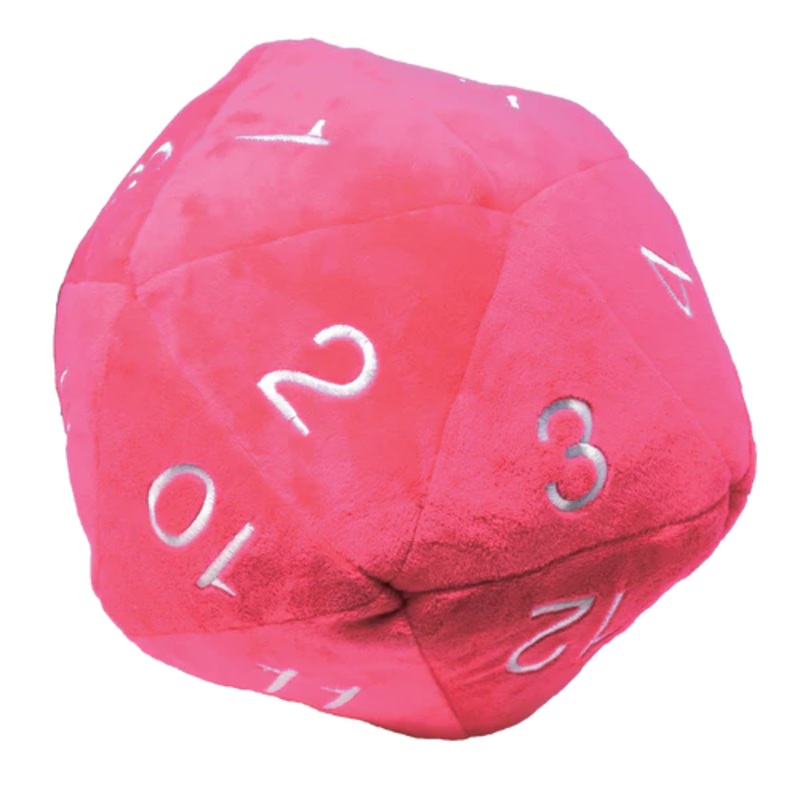 JUMBO D20 PLUSH HOT PINK