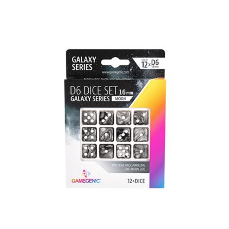 GAMEGENIC D6 DICE 12CT SET MOON
