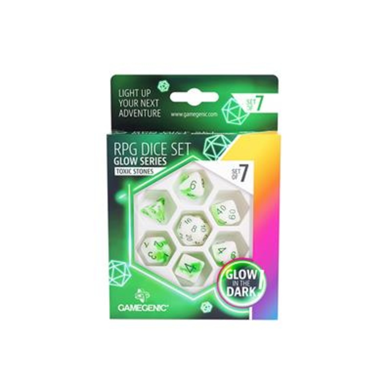 GLOW SERIES - TOXIC STONES RPG DICE SET