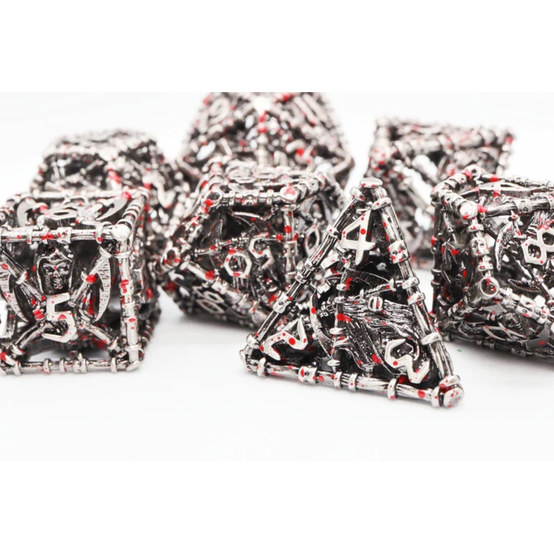 GRIM SCYTHE SANGUINE METAL RPG DICE SET