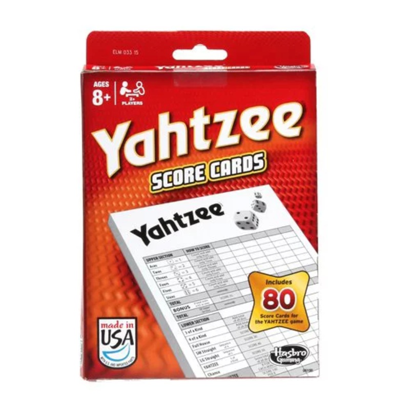 YAHTZEE SCORE CARDS