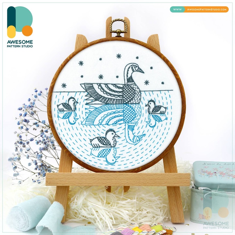 BLUE DUCKS CROSS STITCH KIT