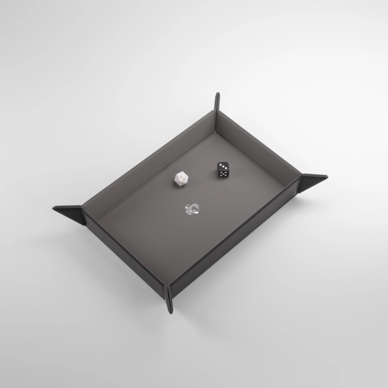 MAGNETIC DICE TRAY RECTANGULAR BLACK AND GRAY
