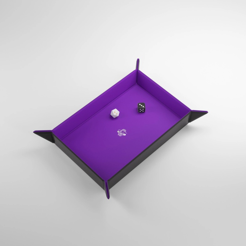 MAGNETIC DICE TRAY RECTANGULAR BLACK AND PURPLE