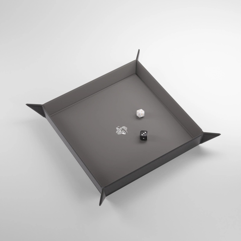 MAGNETIC DICE TRAY SQUARE BLACK AND GRAY