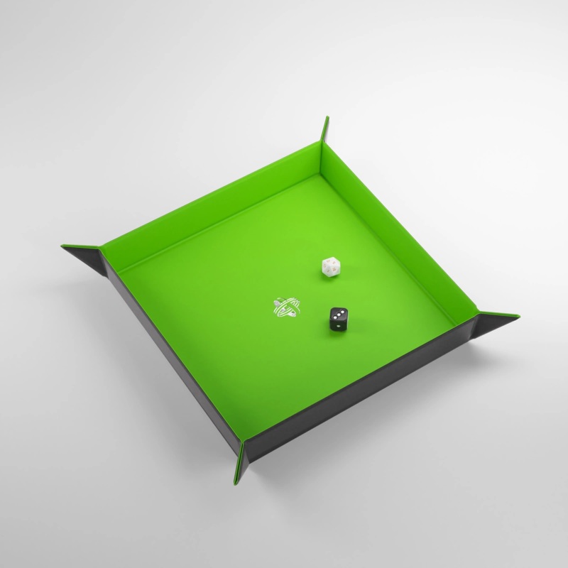 MAGNETIC DICE TRAY SQUARE BLACK AND GREEN