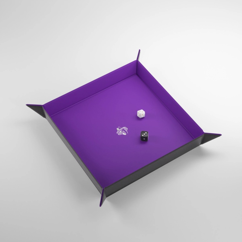 MAGNETIC DICE TRAY SQUARE BLACK AND PURPLE