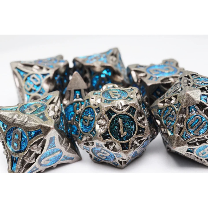 CYBERNETIC ARROW METAL RPG DICE SET