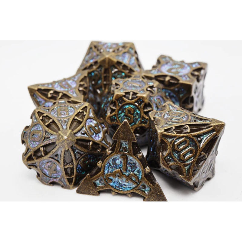 NIGHT SKY ARROW METAL DICE SET