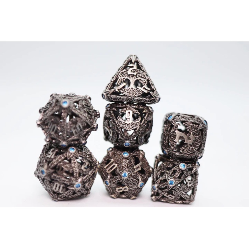 TREE OF PERSERVERANCE HOLLOW METAL DICE SET
